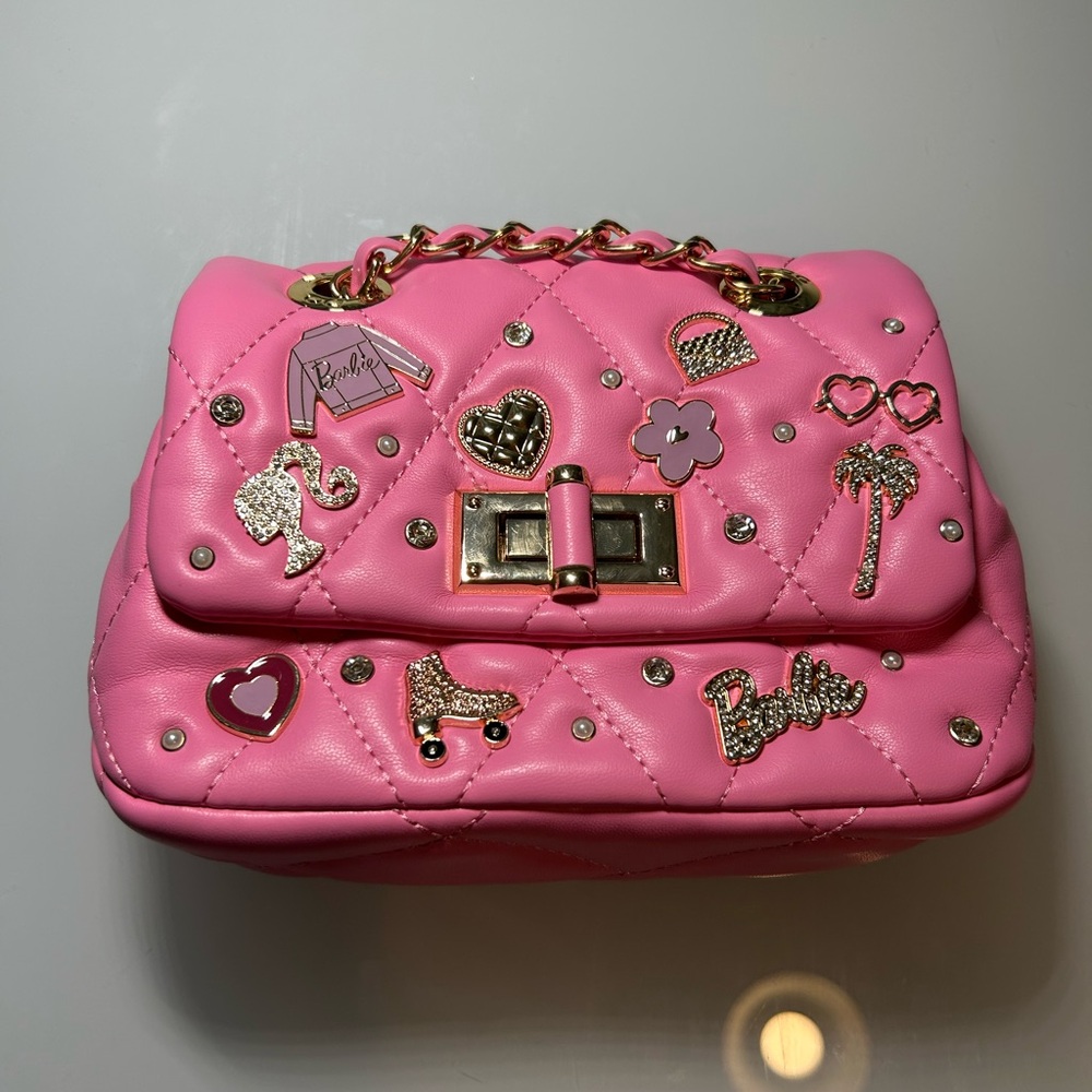 Aldo Pink Quilted Charm-Embellished Shoulder Bag - Picture 7 of 7